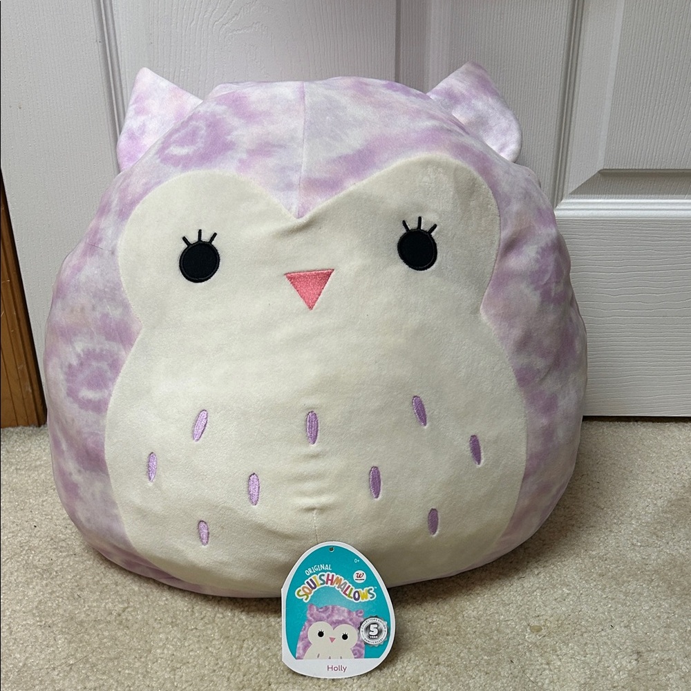 Squishmallows Lavender and Cream Owl Plush, collectors edition